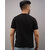 Code Yellow Men Solid Round Neck Cotton Black T-Shirt