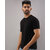 Code Yellow Men Solid Round Neck Cotton Black T-Shirt