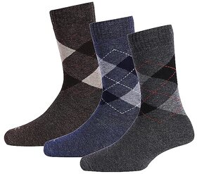 (Pack of 3) WildProducts Thick Woolen Socks - Formal Winter Wear, Free Size