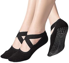 Toes & Feet Women's Padded Anti-Slip Grips Yoga Pilates Ballet Barre PiYo Socks (Assorted Color)