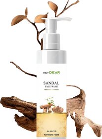 HEY DEAR Sandalwood Face Wash - Natural Cleanser for All Skin Types (100ml)