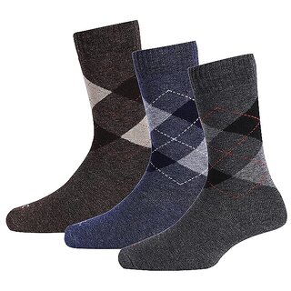 (Pack of 3) WildProducts Thick Woolen Socks - Formal Winter Wear, Free Size