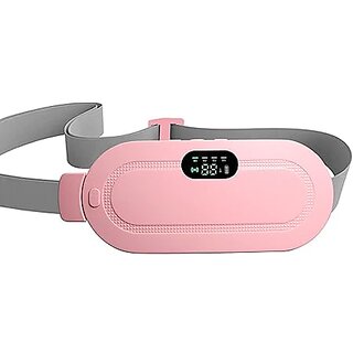 Portable Cordless Heating Pad for Menstrual Cramps Relief, for Stomach, 3-Speed Temperature Adjustment and 4-Speed Massage Modes, Back and Belly Heating Pad for Women Pink Color