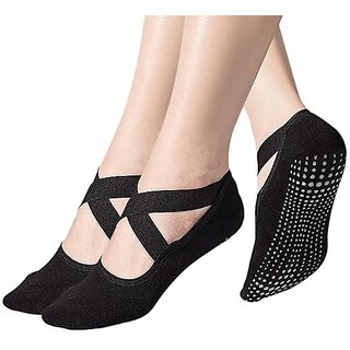 Toes & Feet Women's Padded Anti-Slip Grips Yoga Pilates Ballet Barre PiYo Socks (Assorted Color)