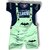 Littlemama Dungaree For Baby Boys Self Design Cotton Blend (Light Green, Pack of 1)