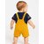 Littlemama Dungaree For Baby Boys Self Design Cotton Blend (Yellow, Pack of 1)