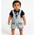 Littlemama Dungaree For Baby Boys & Baby Girls Printed Cotton Blend (Grey, Pack of 1)