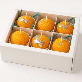 Tohafa Laddoo Shaped Scented Candles Pack of 6  Premium Decorative Fragrant Candles for Home, Pooja  Diwali