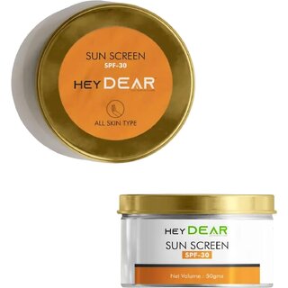 HEY DEAR Sunscreen (SPF-30) - 50g Moisturizing Sunscreen for All Skin Types