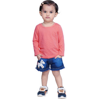 Kid Kupboard Cotton Baby Girls Top, Pink, Full-Sleeves, 3-4 Years KIDS7926