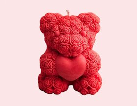 Tohafa Big Teddy Scented Candle with Fregrance of Tuberose, Rose, Sandalwood, Jasmine  18+ Hours Burn Time