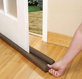 Twin Draft Special for Safty Twin Door Draft Guard14 Floor Mounted Door Stopper(Brown)