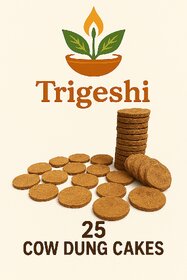 Trigeshi Cow Dung Cakes - Natural Fertilizer  Havan Puja Essential