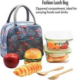 Canvas Insulated Lunch Bag - Thermal Food Storage & Cooler Tote Bag for Travel and Picnic