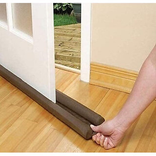 Twin Draft Special for Safty Twin Door Draft Guard14 Floor Mounted Door Stopper(Brown)