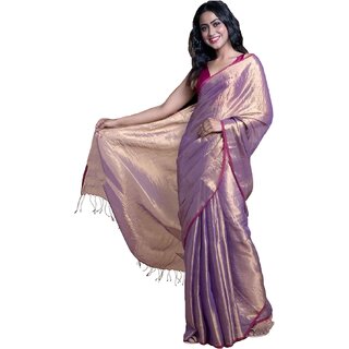 Bengal Handloom Golden Tissue Saree - Exquisite Handwoven Elegance for Formal Occasions