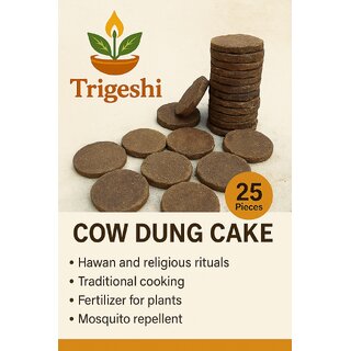 Trigeshi Cow Dung Cakes - Natural Fertilizer  Puja Essentials