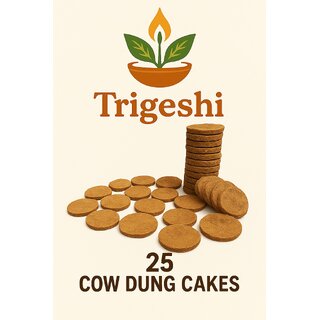 Trigeshi Cow Dung Cakes - Natural Fertilizer  Havan Puja Essential