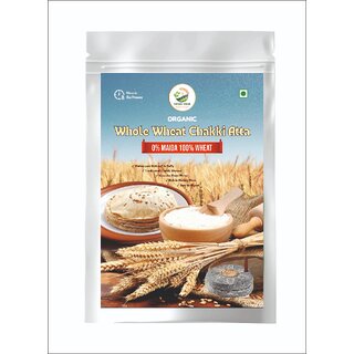 Simply Jaivik Premium Whole Wheat Chakki Atta  100 Organic, Chemical-Free  Naturally Rich in Fiber (5kg)