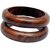 Handcrafted Wooden Bangle Set, Brown Natural Wood Pattern, Traditional Ring Design, 3 Pieces Set
