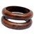 Handcrafted Wooden Bangle Set, Brown Natural Wood Pattern, Traditional Ring Design, 3 Pieces Set