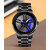 Spinner Black Black Stainless Steel Strap Round Dial Shape Blue Dial Quartz Analog Watch For Mens