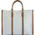 Stylish Beige Tote Bag with Brown Leather Handles