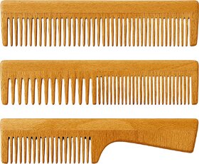 Neem Wood Comb Set - Eco-Friendly Antibacterial Hair Care