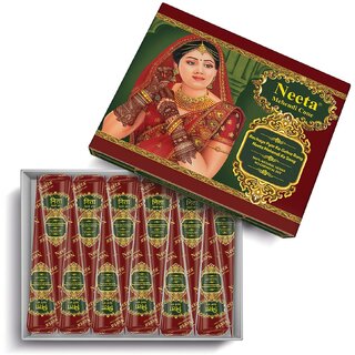 (Pack of 30) Neeta Mehendi Cone Henna Temporary Tettoo Mehendi (12 Pcs Set)