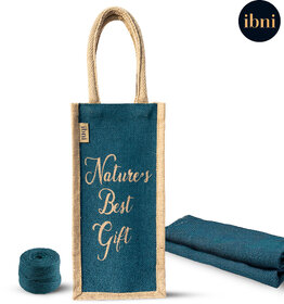 IBNI Jute Water Bottle Bag 1L  2L  Eco-Friendly Waterproof Reusable Bottle Carry Bag for Office, Travel  School(P.BL)