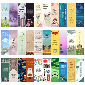 Faolo Bookmarks for Books  Set of 30 Pieces  Double Sided Matte Finished Laminated, 30 Unique Designs (Motivational)