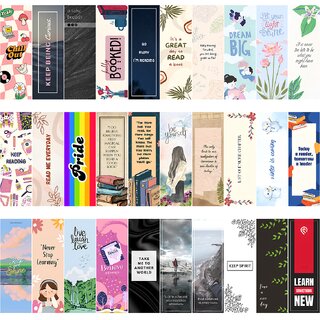 Faolo Bookmarks for Books  Set of 30 Pieces  Double Sided Matte Finished Laminated, 30 Unique Designs (Cute)