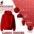 BULL CLOTHING Mens I Walk On The Wild Side  Premium 280 GSM Fleece Red Hoodie for Ultimate Comfort and Style (XL)