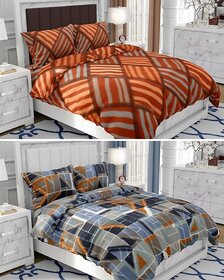 BEDZY Polar Fleece Winter Warm Double Bedsheet | Set of 2 Bedsheets