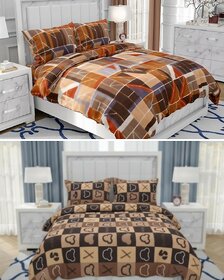 BEDZY Polar Fleece Winter Warm Double Bedsheet | Set of 2 Bedsheets
