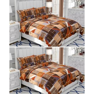BEDZY Polar Fleece Winter Warm Double Bedsheet | Set of 2 Bedsheets