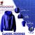BULL CLOTHING Mens Space Adventure Astronaut Dark Blue Hoodie Comfortable Casual Wear Sweatshirt (L)