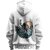 BULL CLOTHING Mens Space Adventure Astronaut White Hoodie Comfortable Casual Wear Sweatshirt (M)