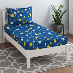 BEDZY Classic Collection Flat Single Bedsheet with 1 Pillow Cover