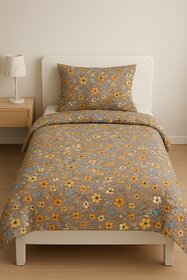 BEDZY Classic Collection Flat Single Bedsheet with 1 Pillow Cover