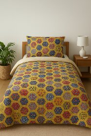 BEDZY Classic Collection Flat Single Bedsheet with 1 Pillow Cover