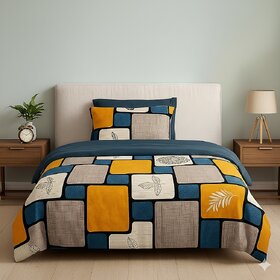 BEDZY Classic Collection Flat Single Bedsheet with 1 Pillow Cover