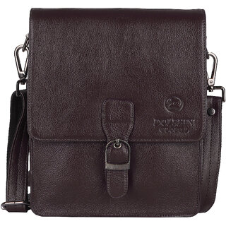DOLPHIN GLOBAL Brown Men's Genuine Leather Messenger/Sling Bag  9506BRN