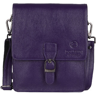 DOLPHIN GLOBAL Purple Men's Genuine Leather Messenger/Sling Bag  9506VLT