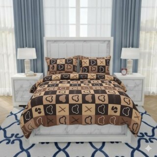 BEDZY Polar Fleece Winter Warm Double Bedsheet with 2 Pillow Covers