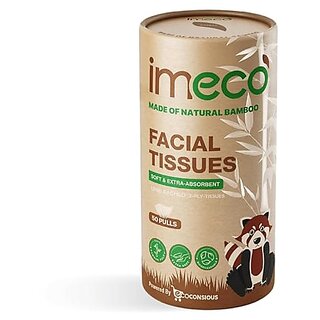 IMECO Bamboo Facial Tissue  Ultra-Soft Facial Tissue  Perfect for Travel, Car, office  50 Pulls Per Pack  Pack of 1