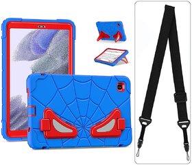 Shockproof Case for Samsung Galaxy Tab A7 Lite & A9/A9+ | Built-in Stand & Protective Cover (Black Blue + Black Strap, A7lite (8.7