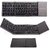 Foldable Bluetooth Keyboard for iPad, Phone, Tablet | Portable & Slim Design (Dual-Fold Keyboard Gun Black Tri-Mode)