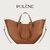 Genuine Leather Polene Cyme Bag with Winged Accent | Large Capacity Tote, Crossbody, & Shoulder Bag (Gray, 38 x17 x32 cm)