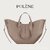 Genuine Leather Polene Cyme Bag with Winged Accent | Large Capacity Tote, Crossbody, & Shoulder Bag (Gray, 38 x17 x32 cm)